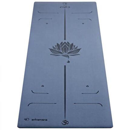 Tapis yoga PU nouvelle génération ultra antidérapant 6mm - lotus bleu