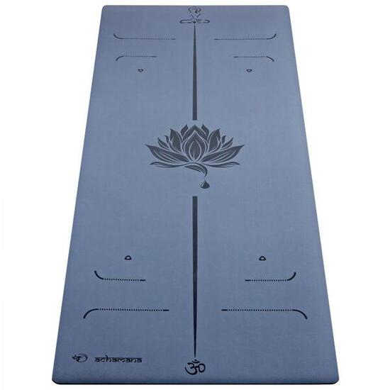 Tapis yoga PU nouvelle génération ultra antidérapant 6mm - lotus bleu