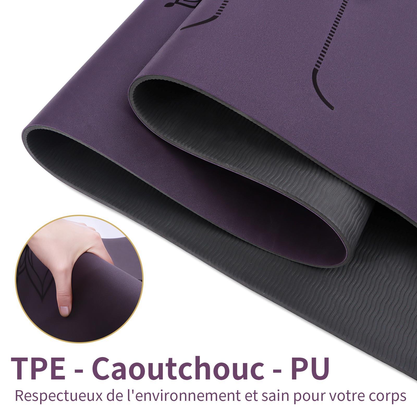 Tapis yoga Hi-tech ultra antidérapant PU, 6mm - 3 matériaux, plus de confort 3/7