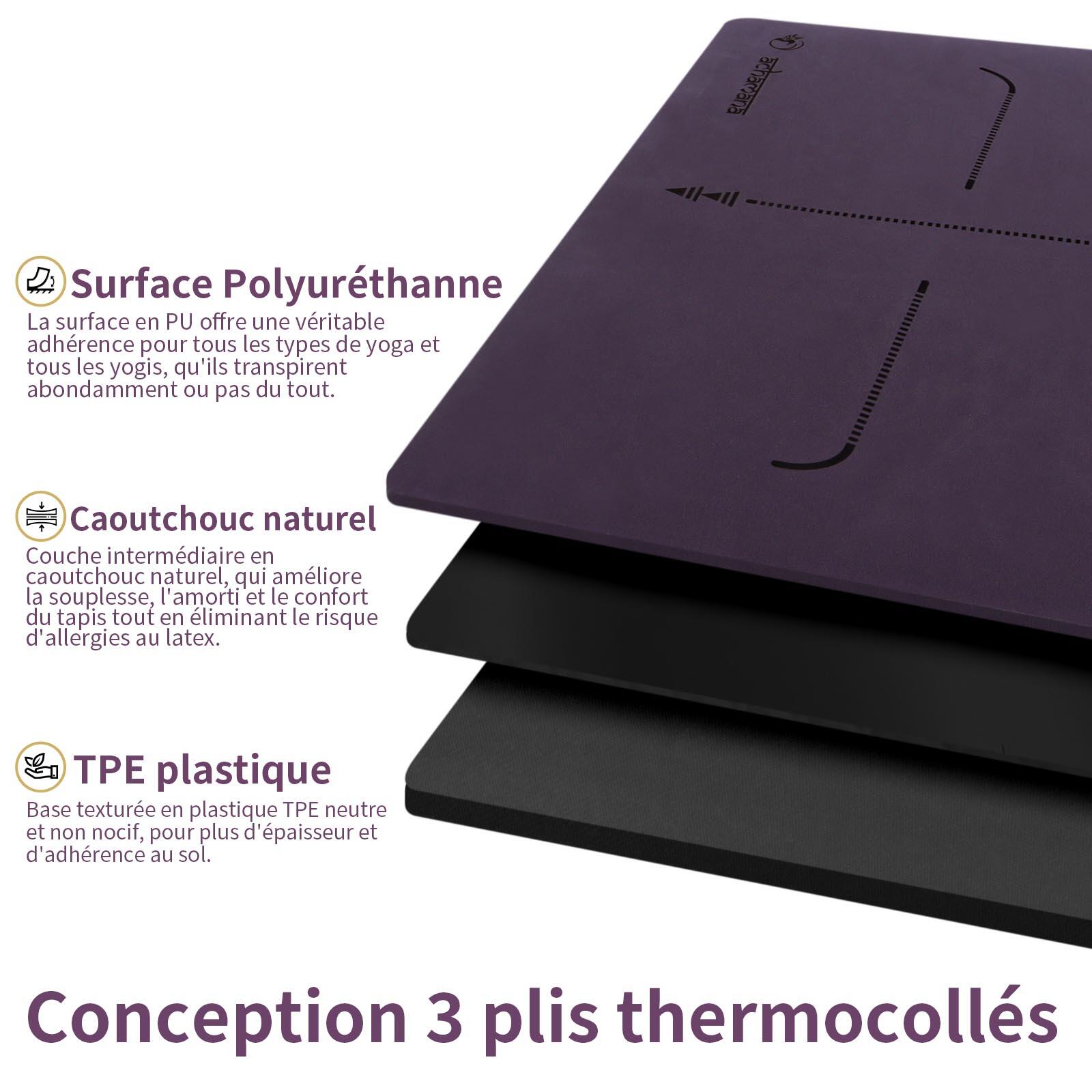 Tapis yoga Hi-tech ultra antidérapant PU, 6mm - 3 matériaux, plus de confort 5/7