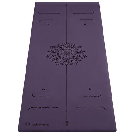 Tapis yoga PU nouvelle génération ultra antidérapant 6mm 7 chakras violet
