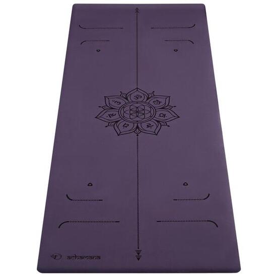Tapis yoga PU nouvelle génération ultra antidérapant 6mm 7 chakras violet