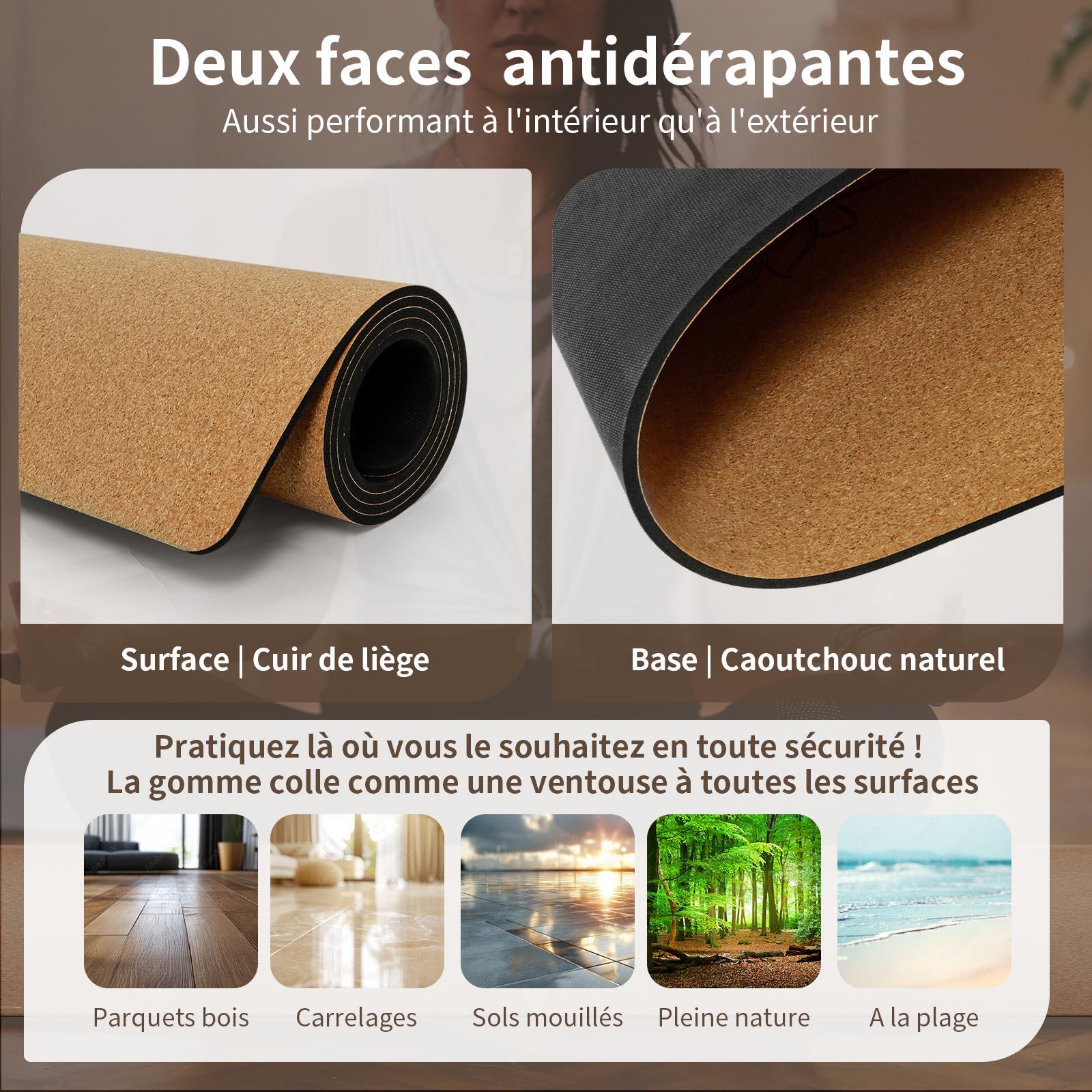 Yogamat rubber en kurk 5 mm x 68 cm x 1,83 m + kurken tas - Mudra-hand 4/7