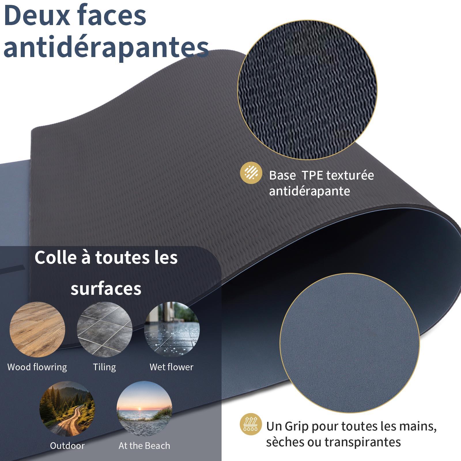 Tapis yoga Hi-tech ultra antidérapant PU, 6mm - 3 matériaux, plus de confort 4/7