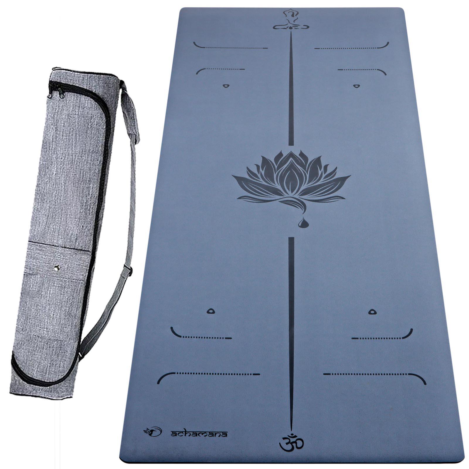 Achamana - Tapis Yoga Hi-tech Ultra Antidérapant Pu, 6mm - 3 Matériaux, Plus De Confort - Tapis De Yoga - Bleu - 185 Cm - Decathlon