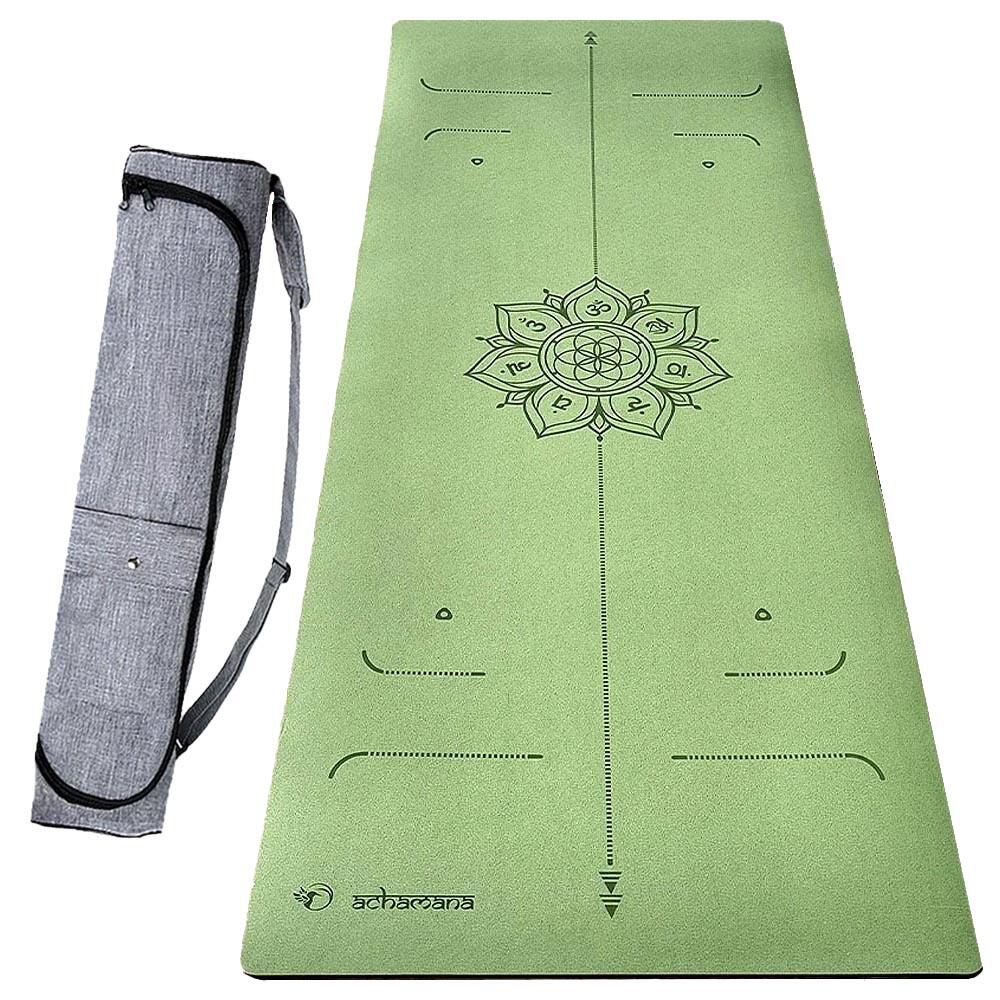 Achamana - Tapis Yoga Hi-tech Ultra Antidérapant Pu, 6mm - 3 Matériaux, Plus De Confort - Tapis De Yoga - Vert - 185 Cm - Decathlon