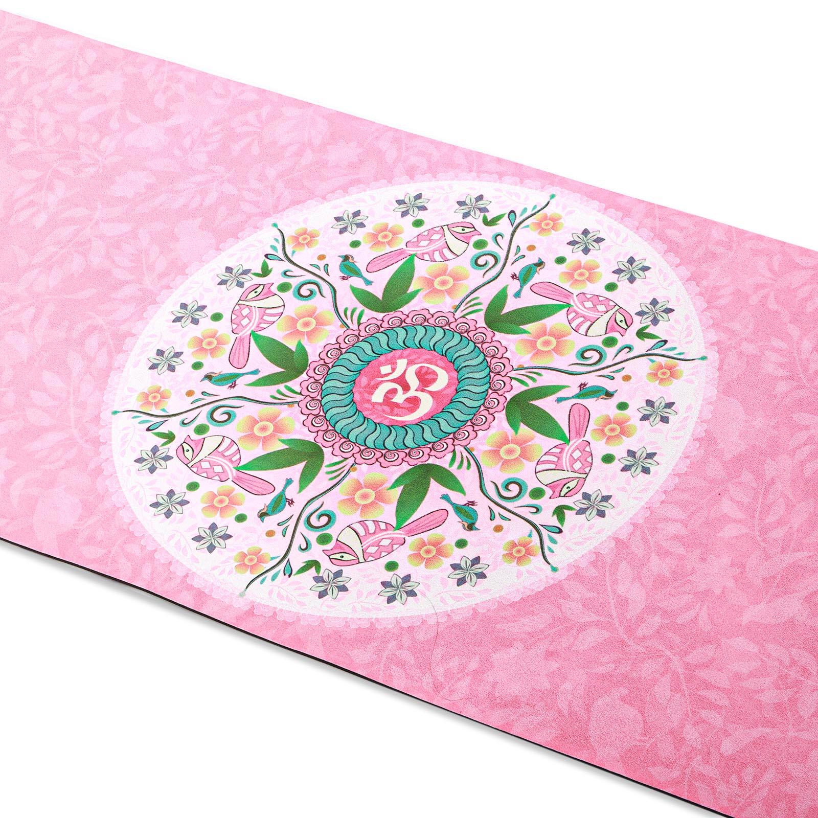 Tapis de yoga PU rose High-tech 6mm + Sac, 3 matériaux pour plus de confort 2/7
