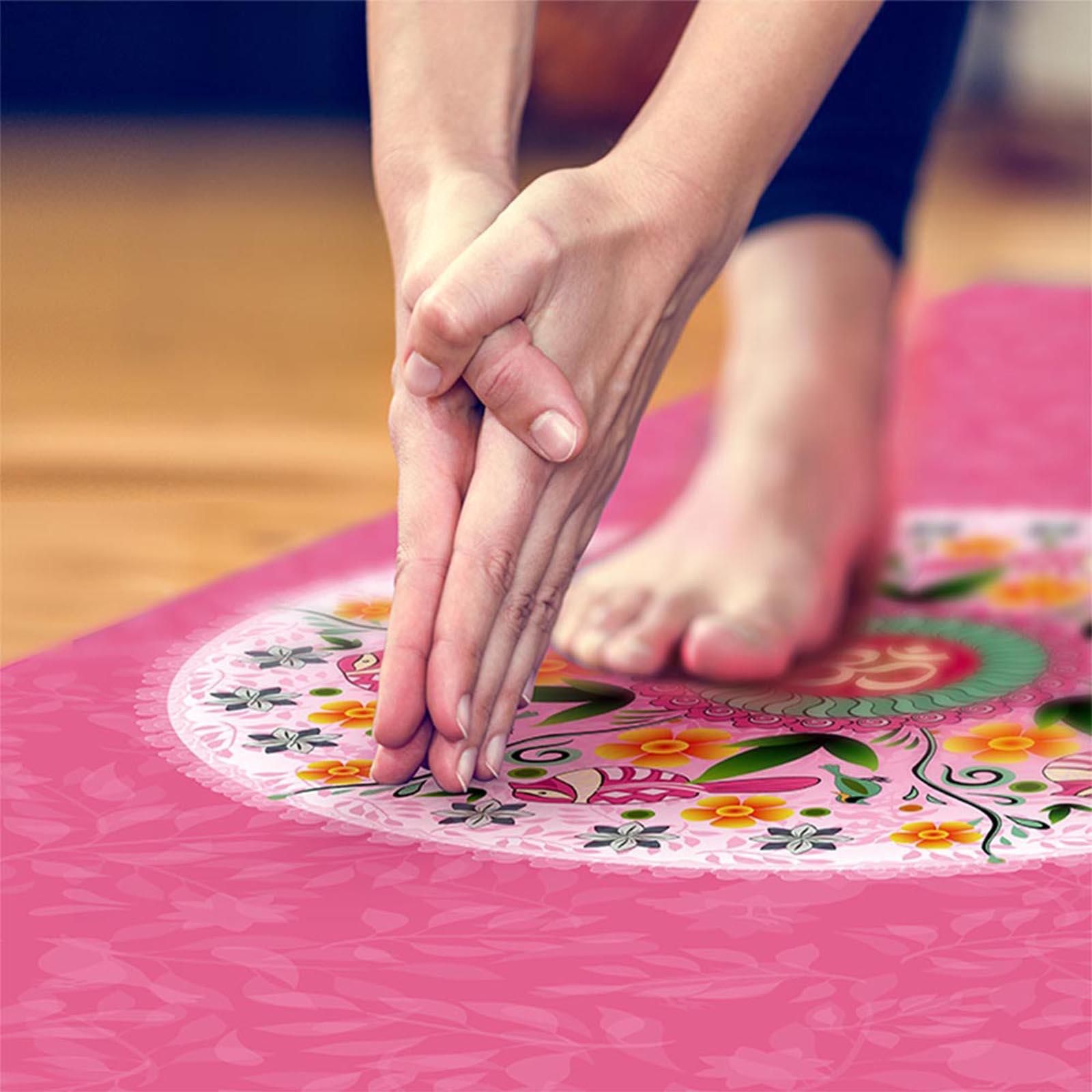 Tapis de yoga rose nouvelle génération 6mm - 3 matériaux pour plus de confort 7/7