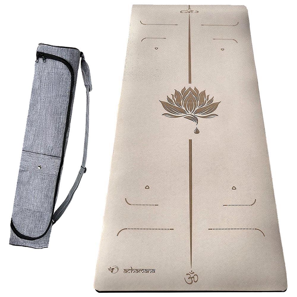 Achamana - Tapis Yoga Pu Nouvelle Génération Ultra Antidérapant 6mm + Sac Transport - Tapis De Yoga - Beige - 185 Cm - Decathlon