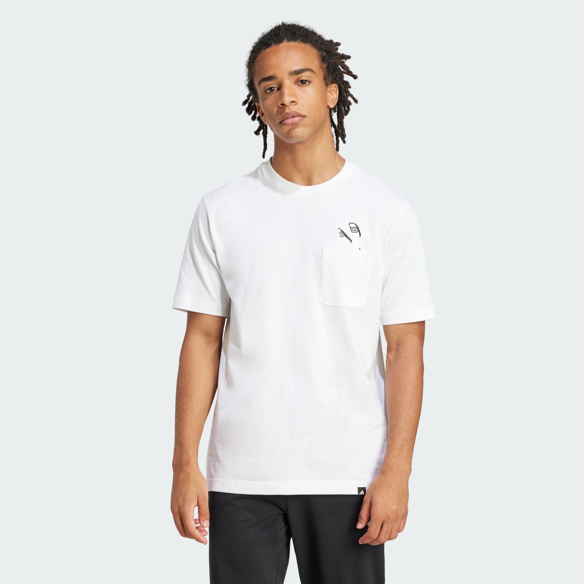 Adidas - T-shirt Poche Graphique Lounge Slides - T-shirt Manches Courtes - Blanc - Decathlon