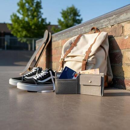 Ghettoblaster Münz-Portemonnaie Canvas grau