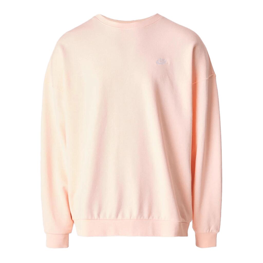 Bluza Nike Club Fleece cu guler rotund coral spălat