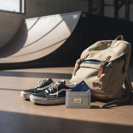 Portemonnaie Ghettoblaster Kartenhalter Canvas grau