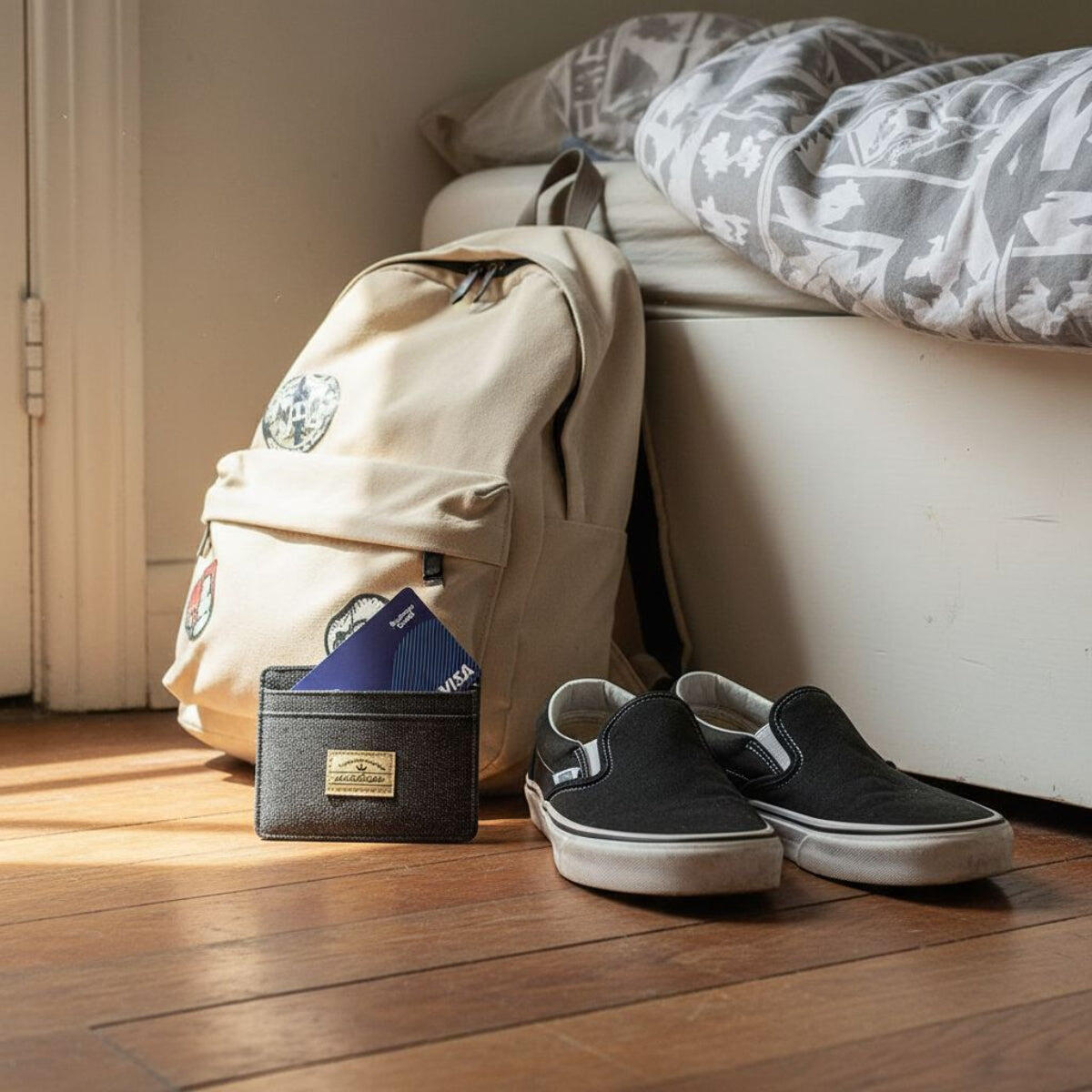 Portemonnaie Ghettoblaster Kartenhalter Canvas Navy 3/7