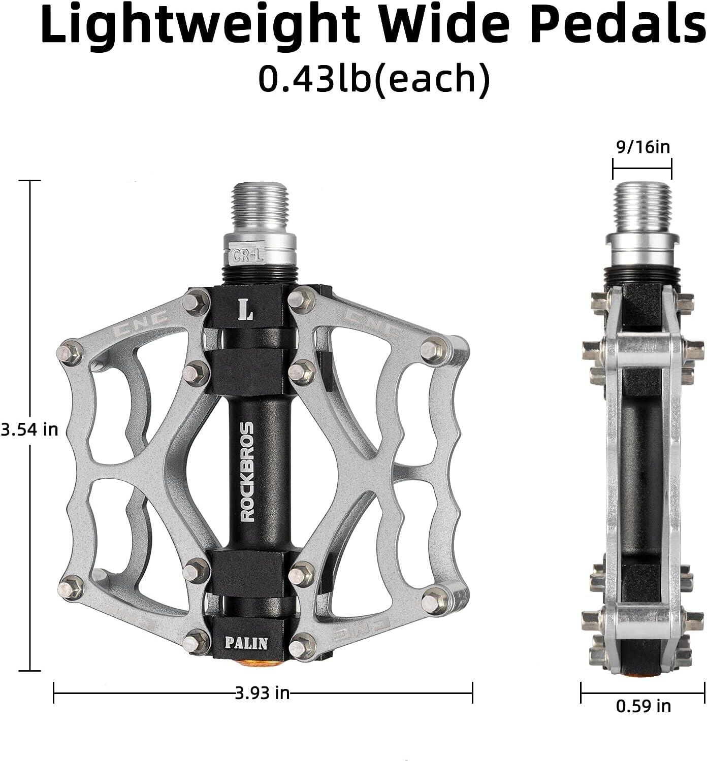 Pédales Vélo Route ROCKBROS Aluminium Légères 2/6