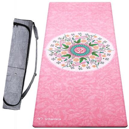 Tapis de yoga PU rose High-tech 6mm + Sac, 3 matériaux pour plus de confort