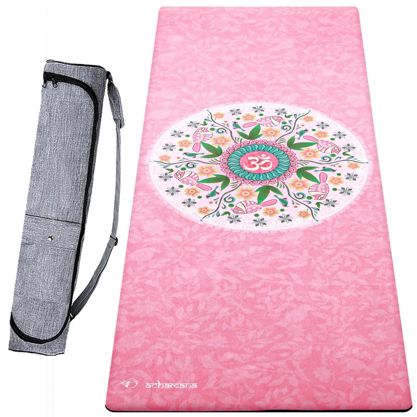 Achamana - Tapis De Yoga Pu Rose High-tech 6mm + Sac, 3 Matériaux Pour Plus De Confort - Tapis De Yoga - Multicolore|rose - 183 Cm - Decathlon