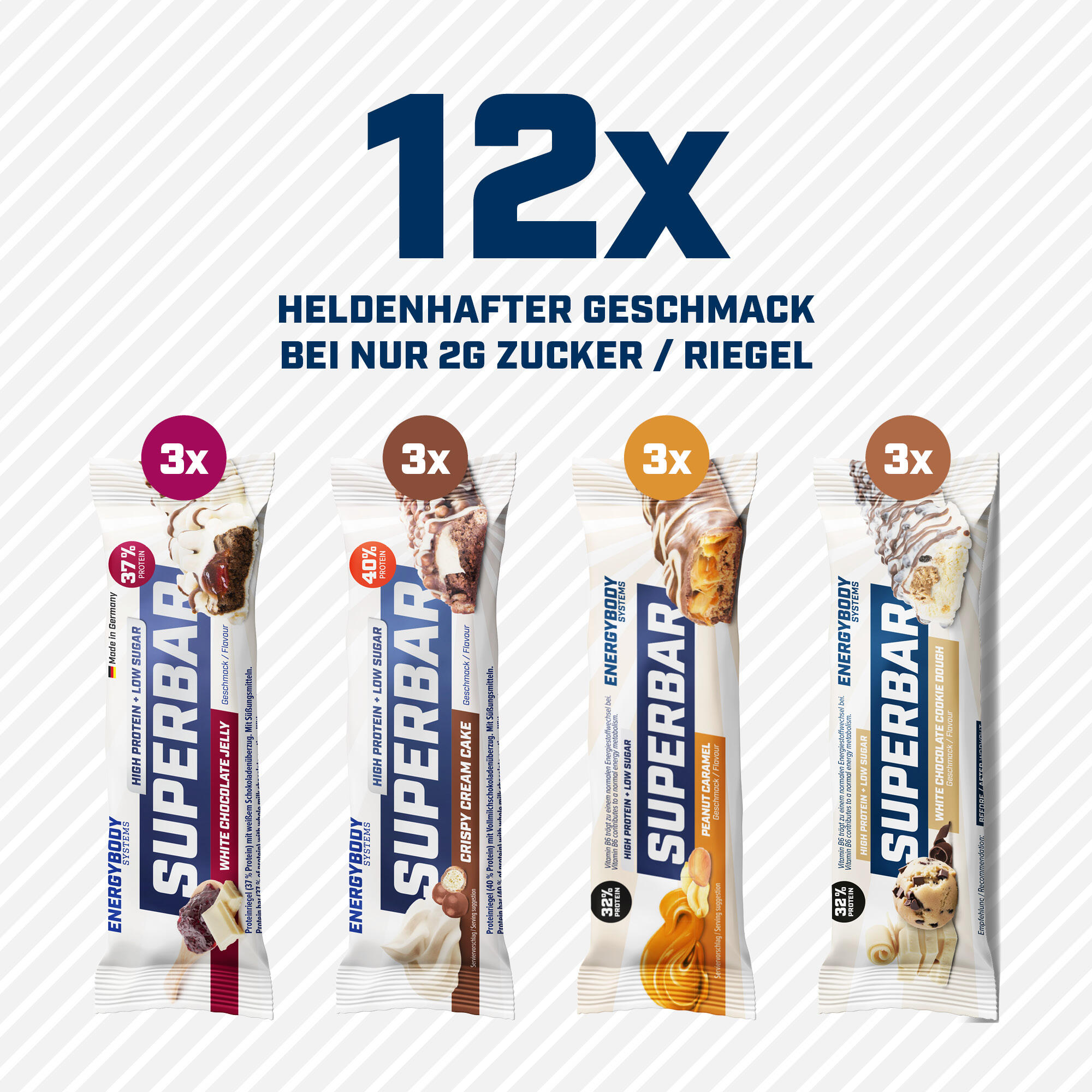 Superbar Selection Box, Mixbox mit Proteinriegel Eiweißriegel, 12 x 50 g 2/7