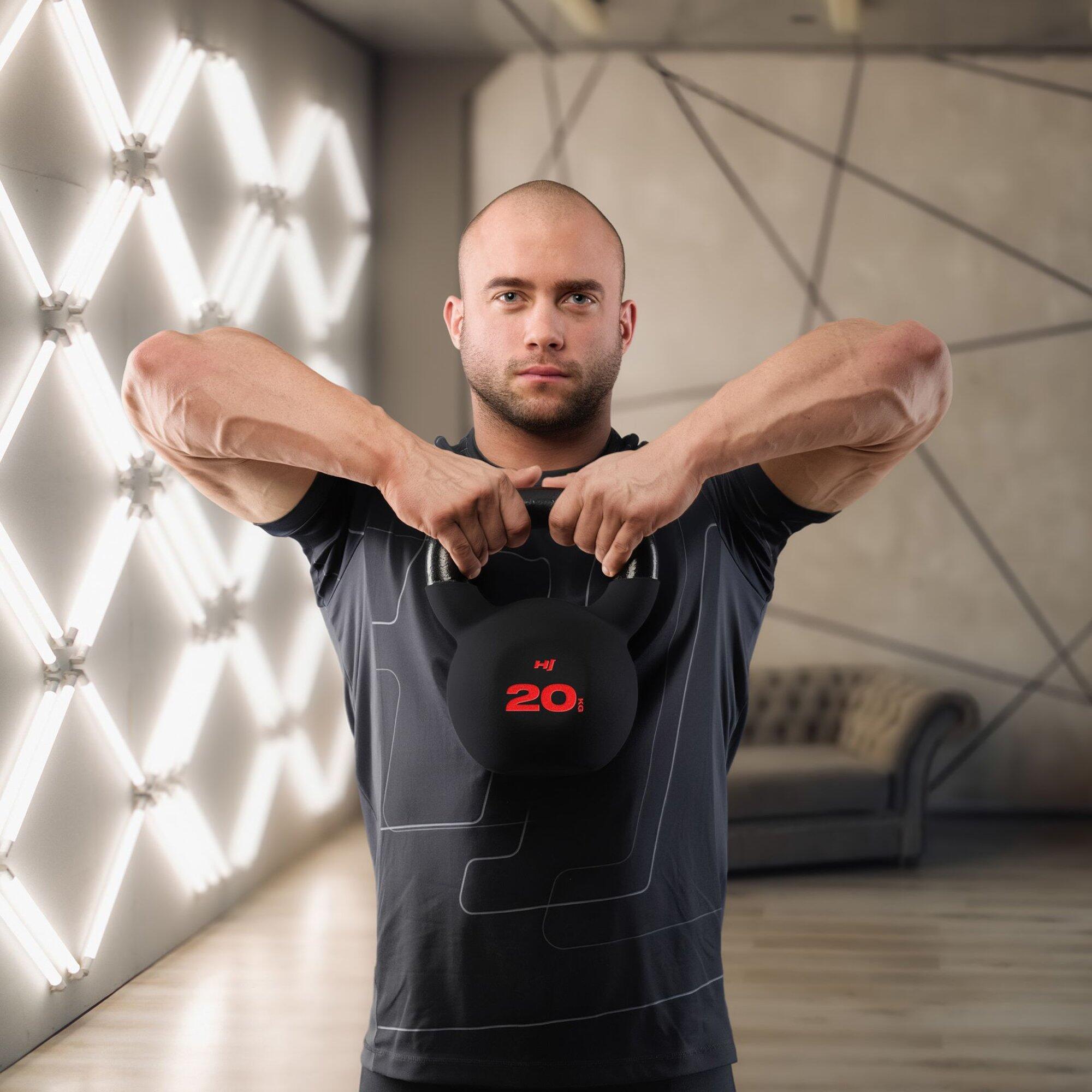 Kettlebell en fonte 20 kg Hop-Sport avec revêtement en néoprène 4/7