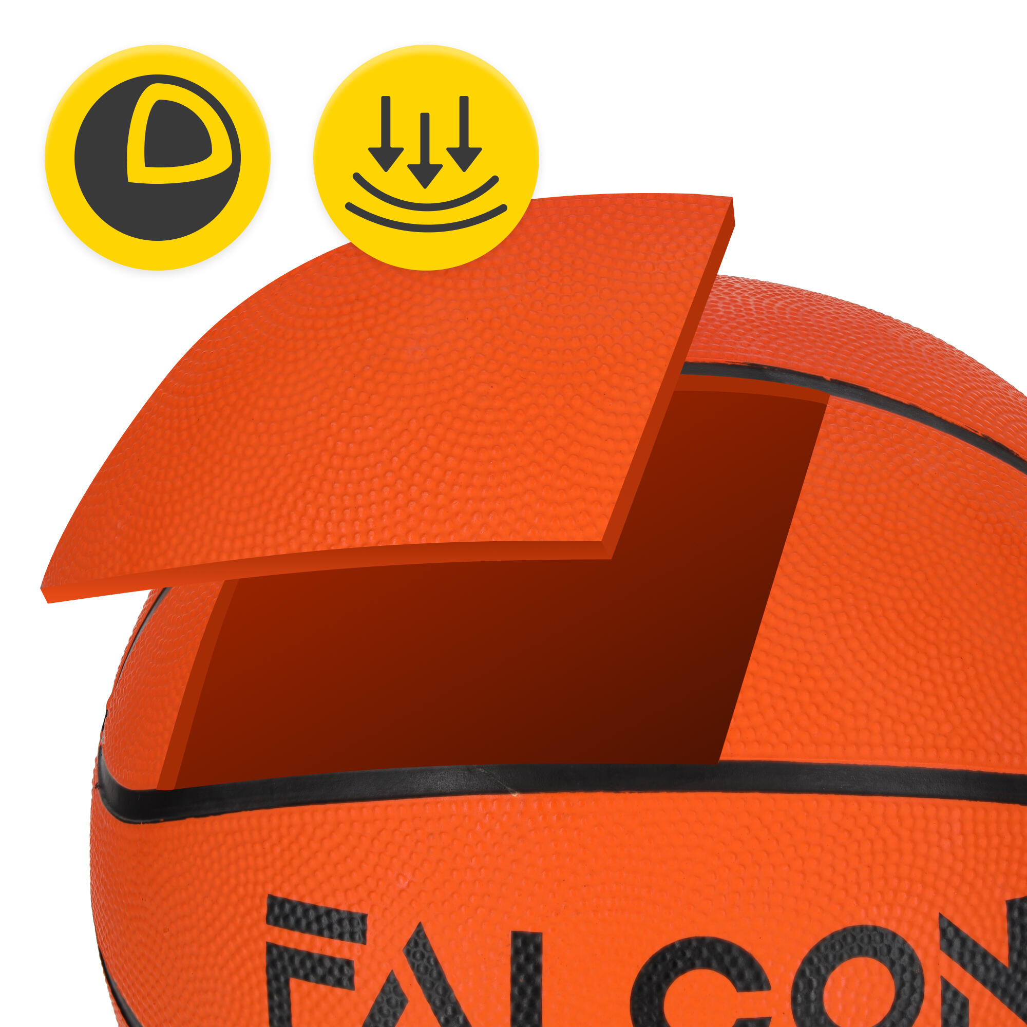 Basketball Größe 5 FALCON klassisch 3/7
