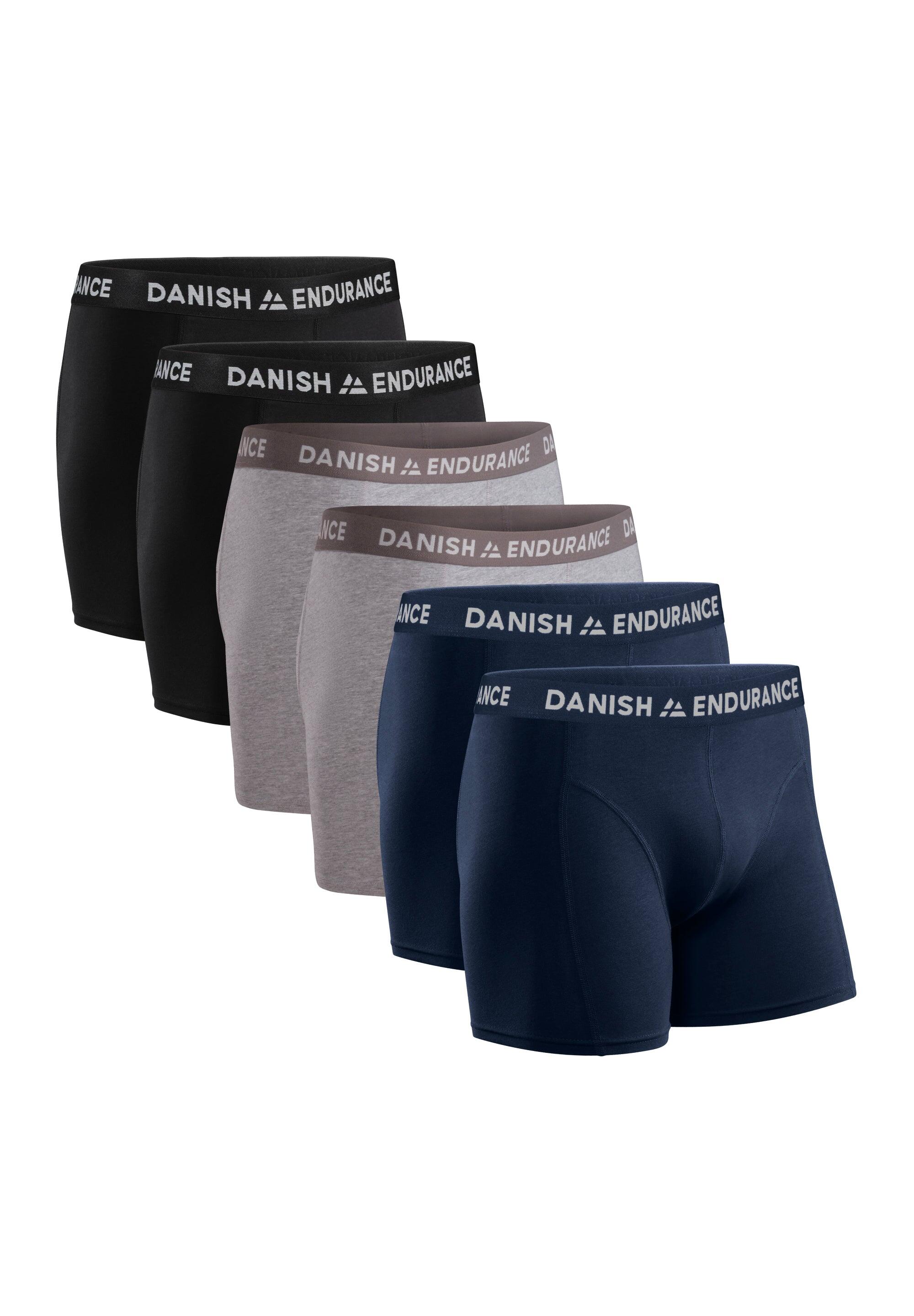 Hanes Men's Plus Size Knit Boxers, 6 Pack, Blue/Black/Grey, 2X Large