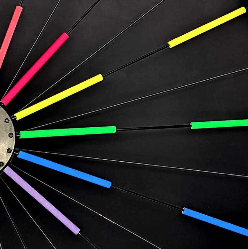 RAINETTE Réflecteurs pour rayons de vélo fluo multi-couleur, 12 pièces. 2/3