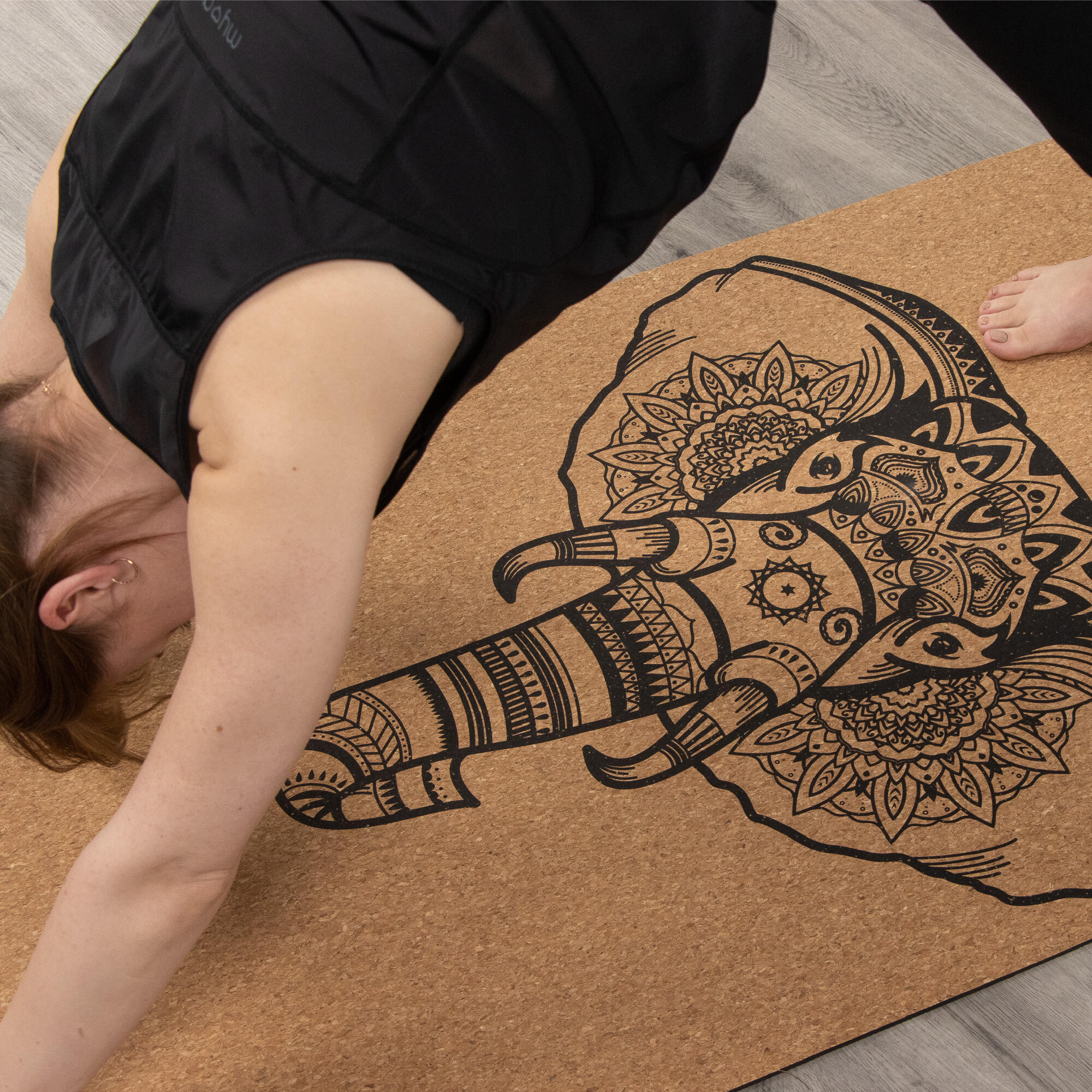 Tapis de yoga en liège extra large - Éléphant 2/7