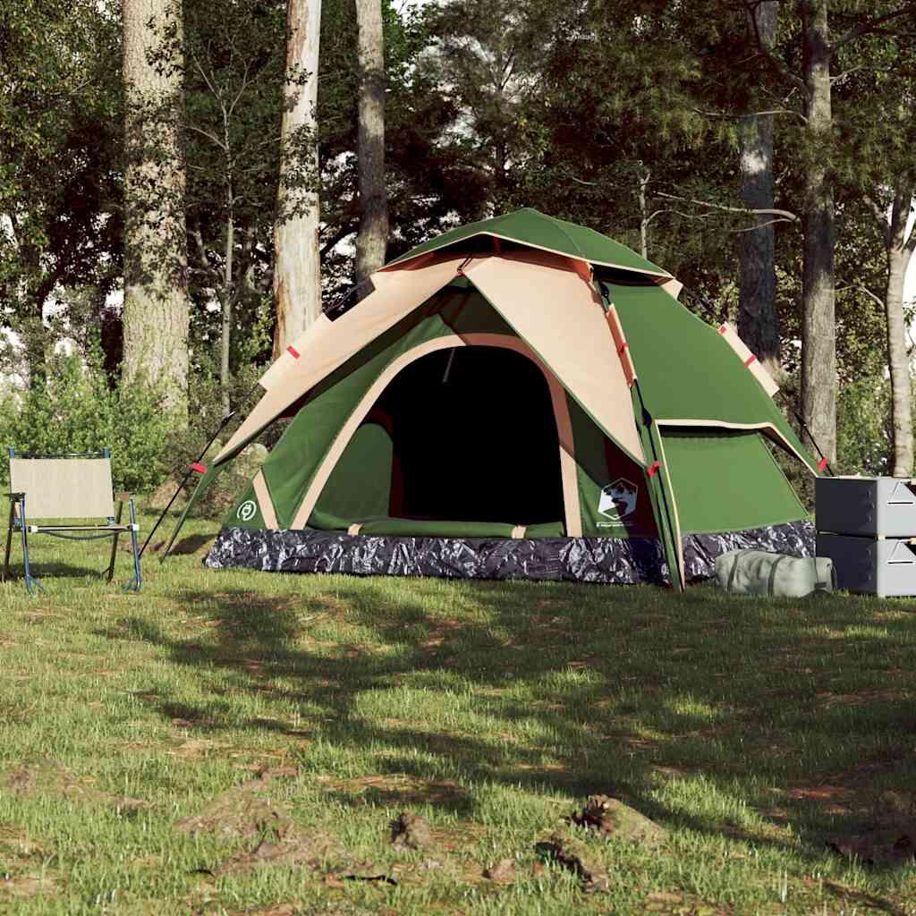 VidaXL Tente dôme 5 personnes ouverture rapide verte 3/7
