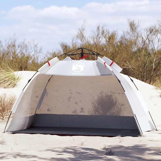 Tente de plage VidaXL 2 personnes imperméable ouverture rapide grise