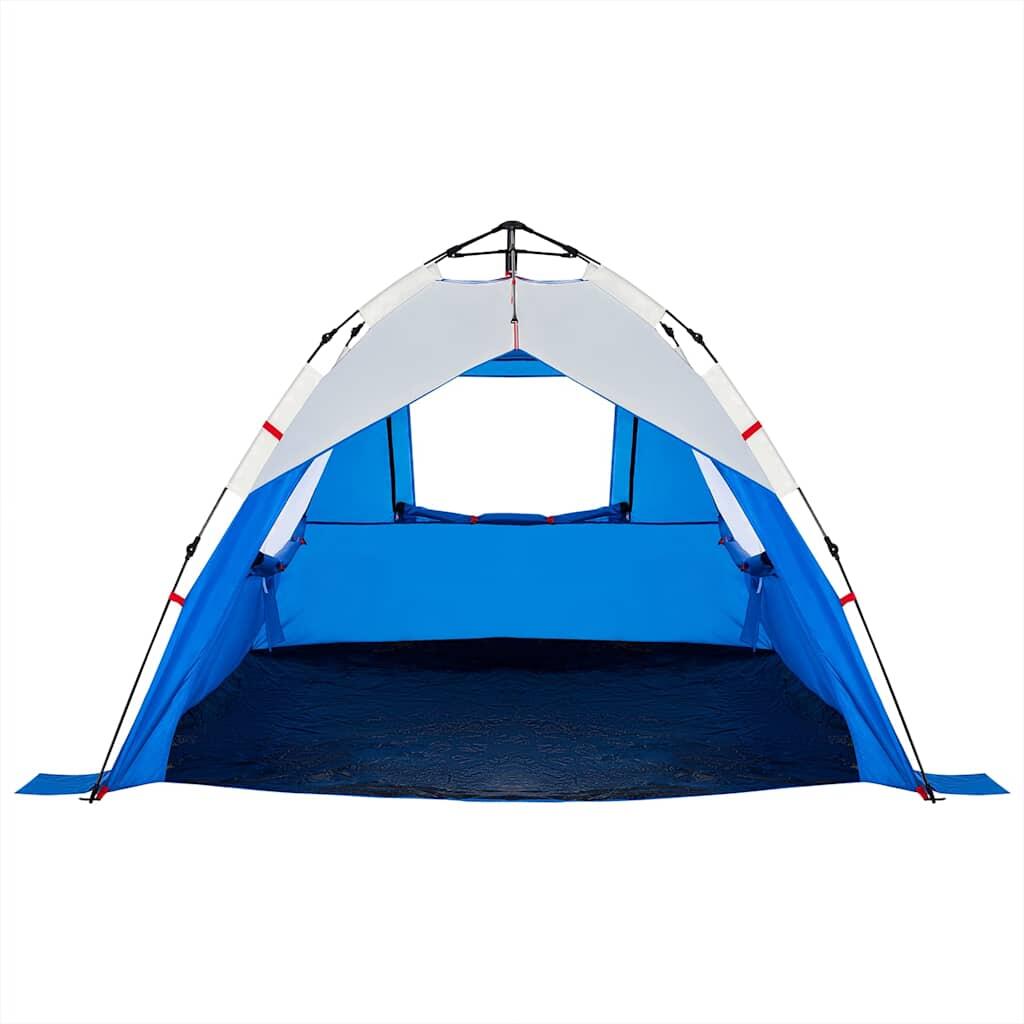 Tente de plage VidaXL 3 personnes, imperméable, ouverture rapide, bleu azur 7/7
