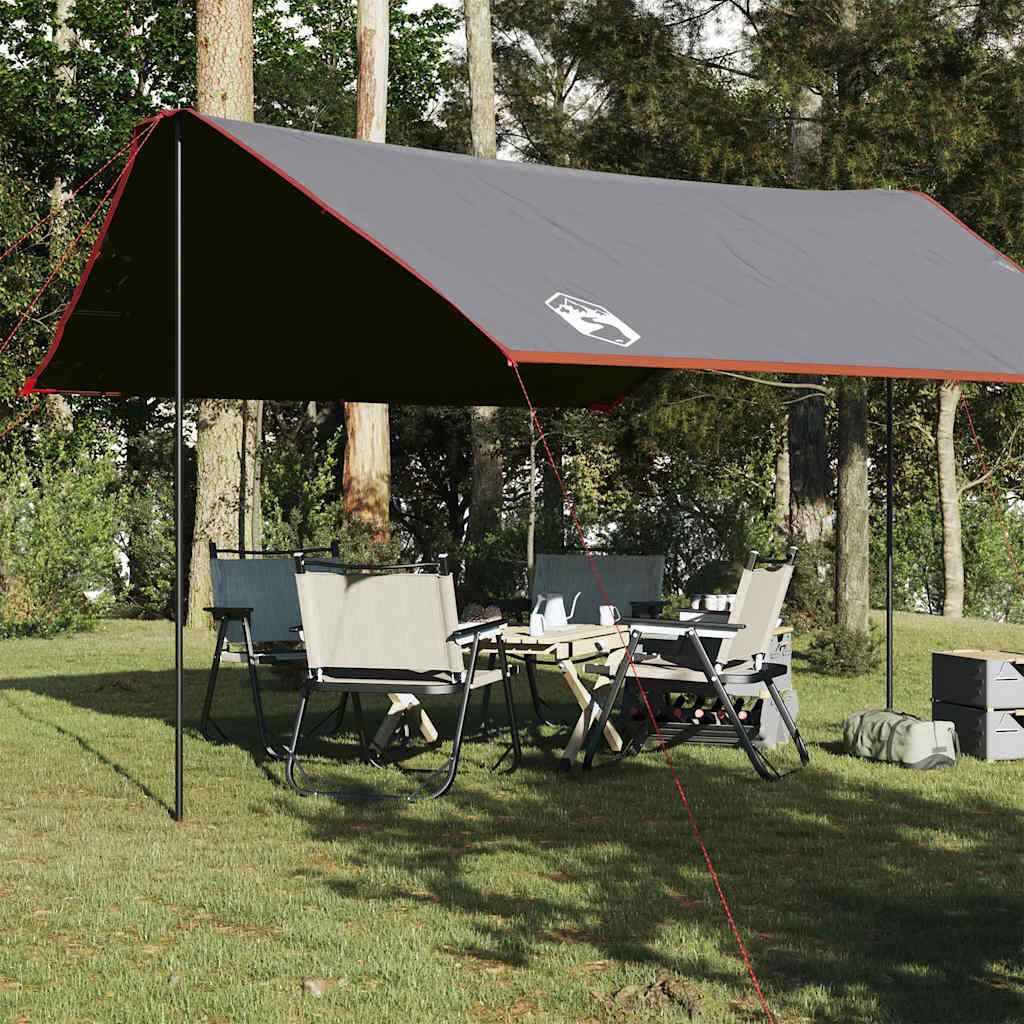 Vidaxl - Vidaxl Toile De Camping Étanche 430x380x210 Cm Gris Et Orange - Tente - Incolore|orange - 2 Places - Decathlon