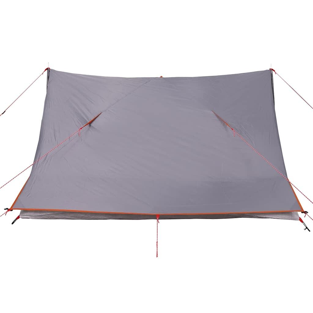 Tente VidaXL 2 personnes imperméable gris et orange 7/7