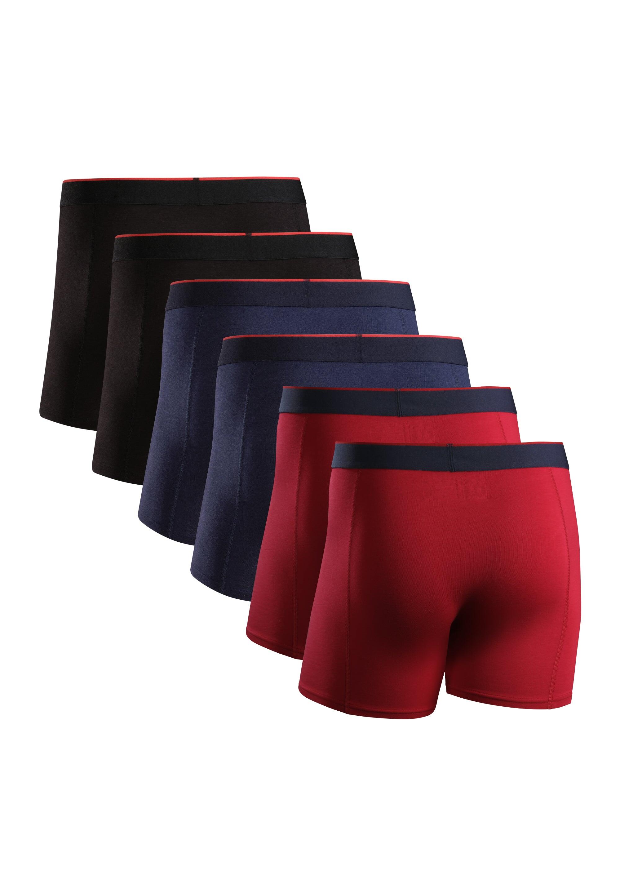 Giovici Boxer Long Homme En Bambou, Anti-frottement Et Ultra Rafraîchissants, Avec Ou Sans Baguette, Sous-Vêtements évacuant La Transpiration Parfait Pour Le Sport (S, Lot De 3, Noir Long