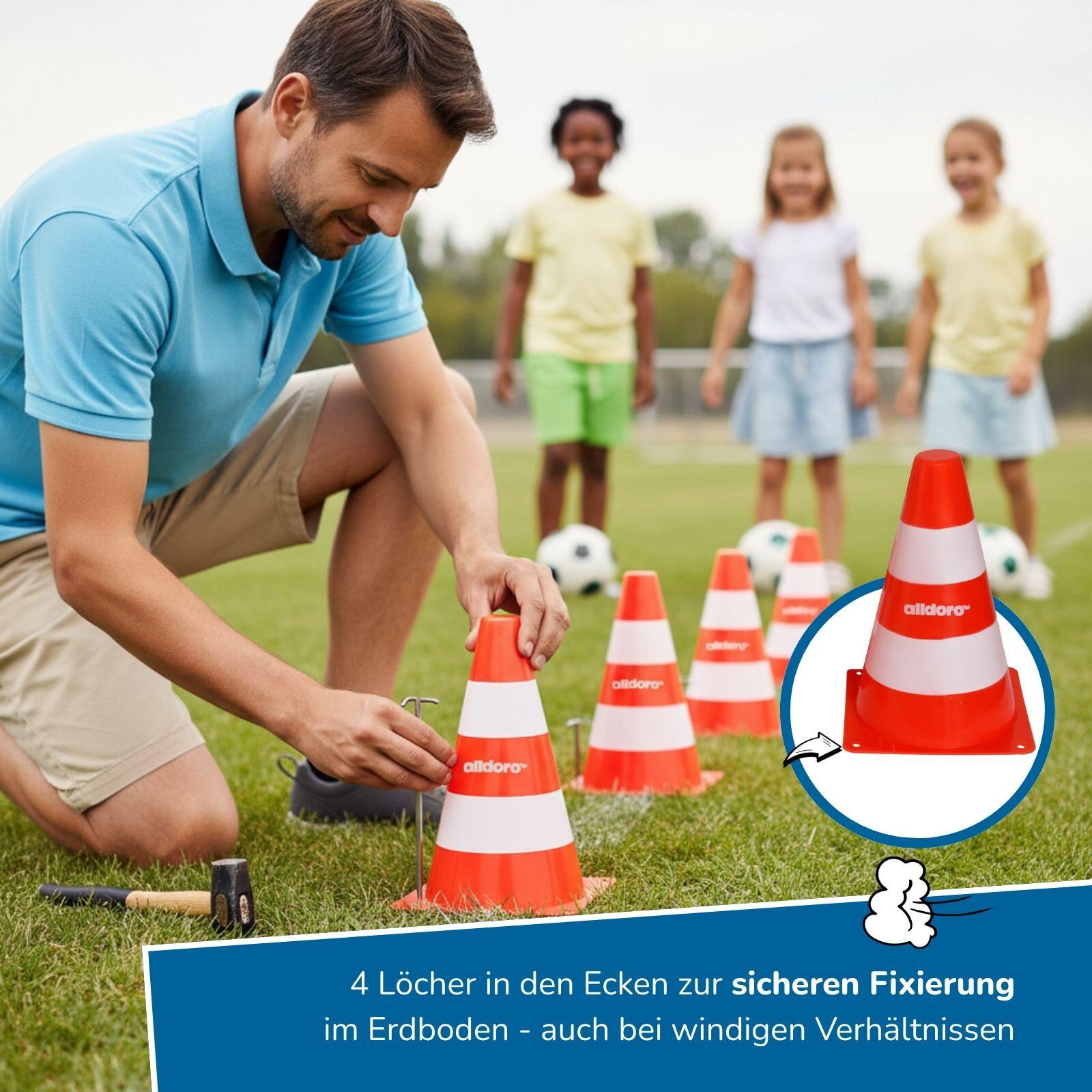 Pylonen 20er Set, 18 cm hohe Leitkegel für Sport, Training & Verkehrserziehung 4/8