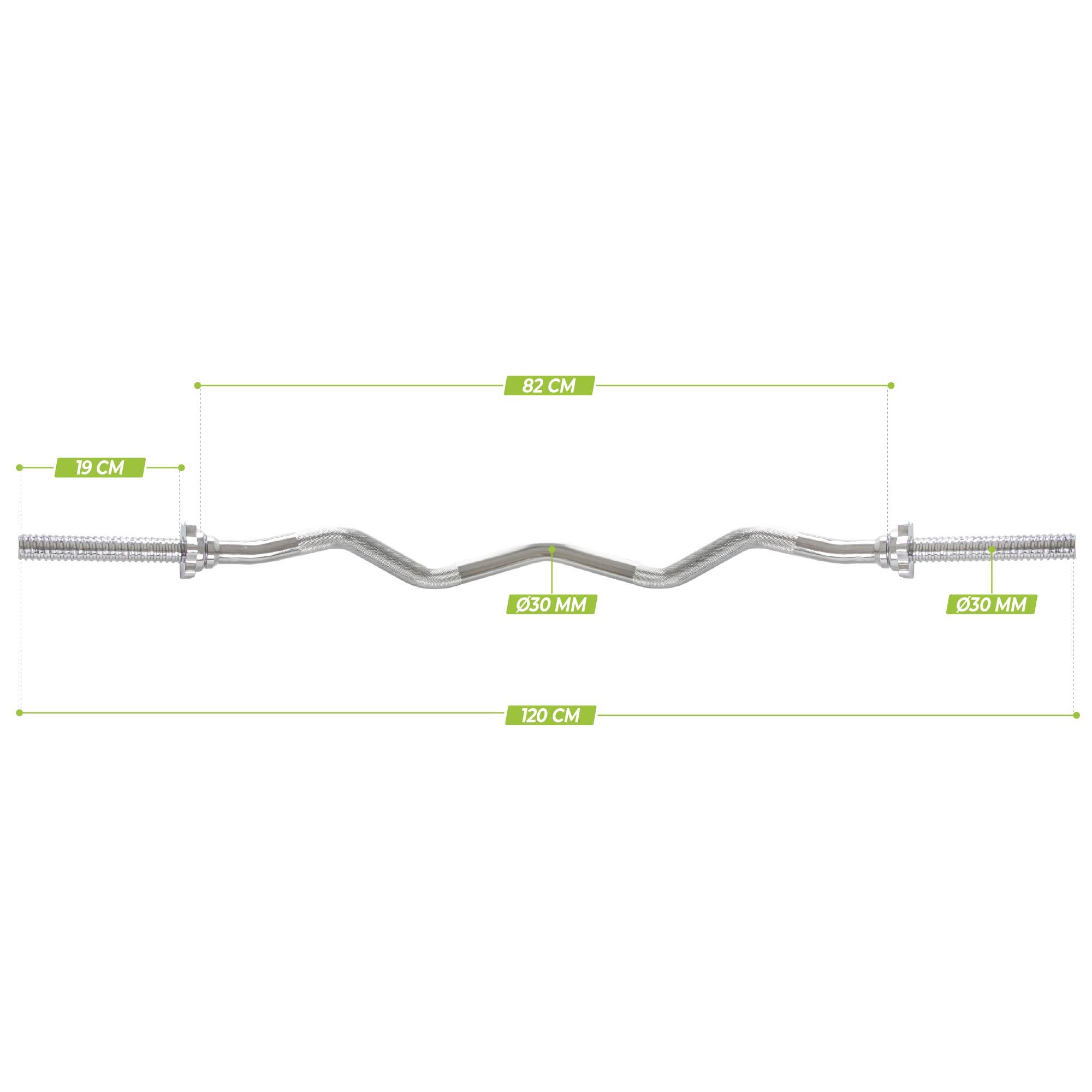 Curl bar - EZ Barbell bar - vite 120 cm - 30 mm 2/3
