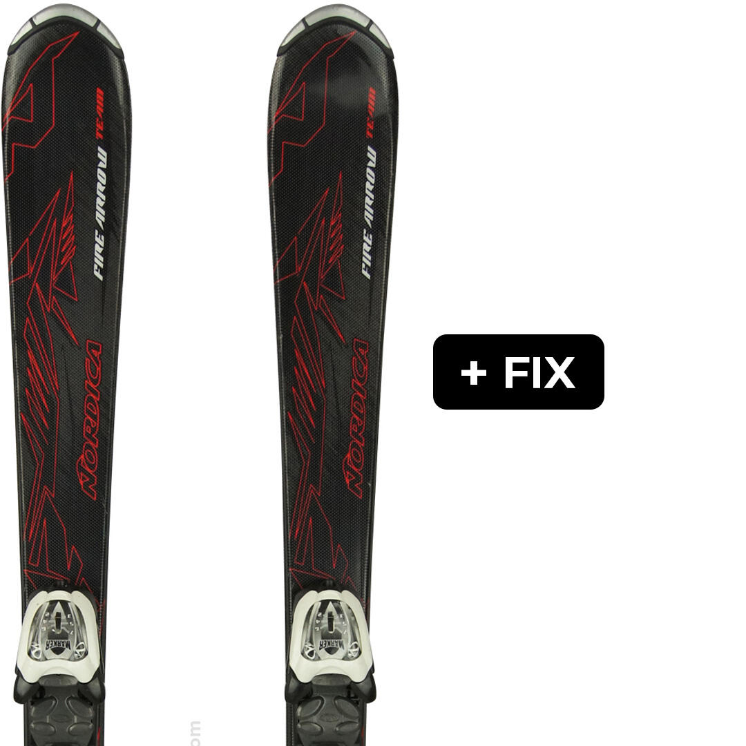 Nordica - Reconditionné - Nordica Fire Arrow Team Junior + Fix - Très Bon État - Skis - Noir - 110 - Decathlon