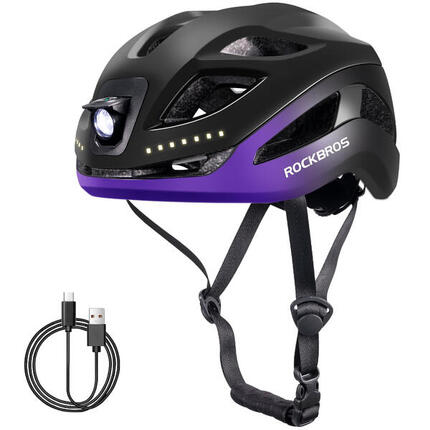 Kask rowerowy dla dorosłych z oświetleniem LED Rockbros ZK-077 regulowany