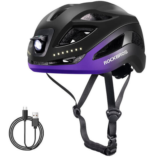 Kask rowerowy dla dorosłych z oświetleniem LED Rockbros ZK-077 regulowany
