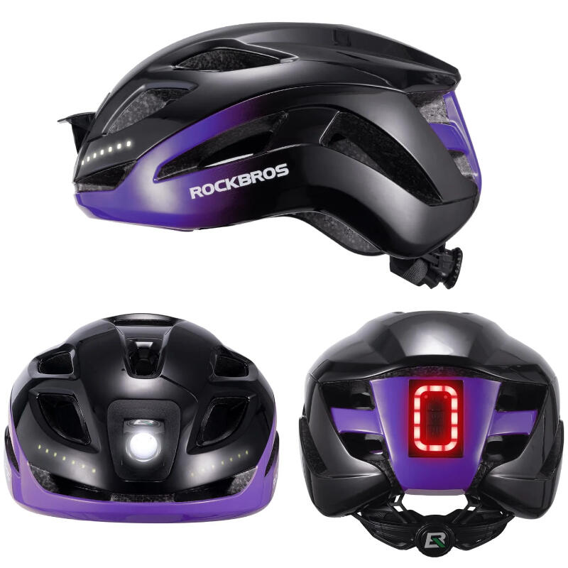 Kask rowerowy dla dorosłych z oświetleniem LED Rockbros ZK-077 regulowany 2/6