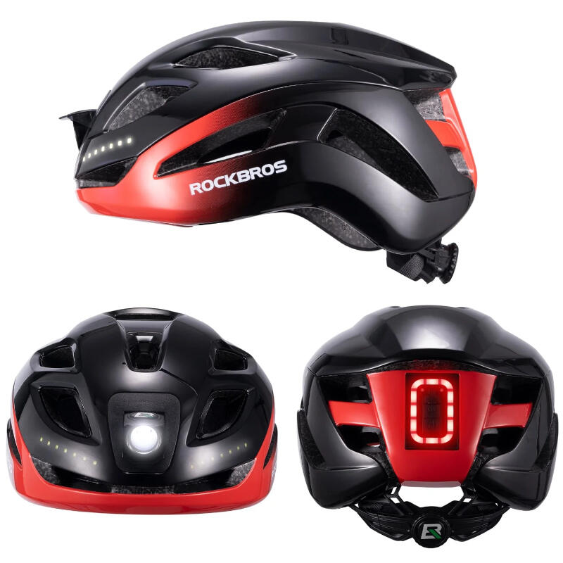 Kask rowerowy dla dorosłych z oświetleniem LED Rockbros ZK-077 regulowany 2/6