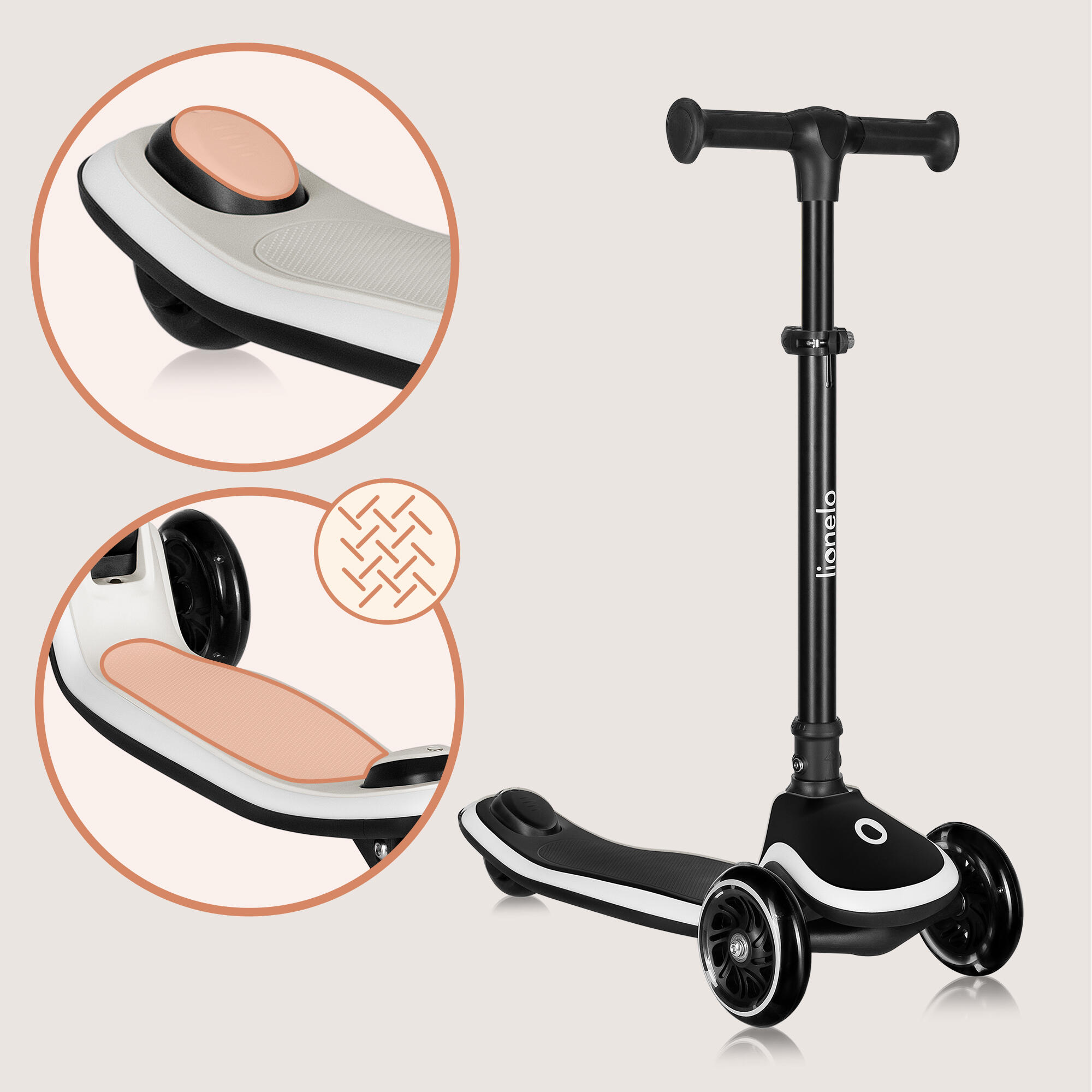 Patinete infantil de equilibrio RGB Mey – ajustable y plegable con cesta, Negro 5/7