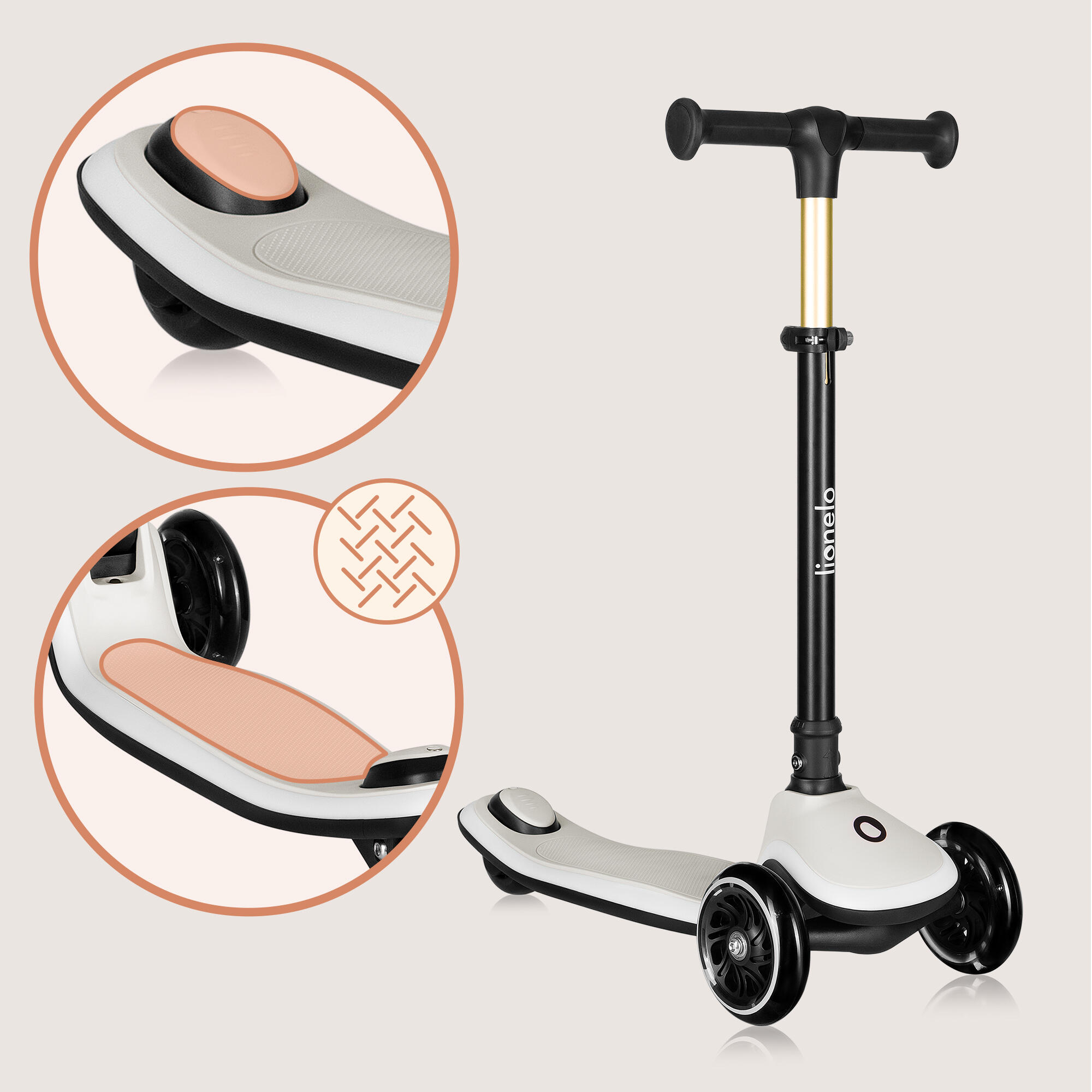 Trottinette LED Lionelo Mey 3 Roues Réglable pliable 3+ 5/7