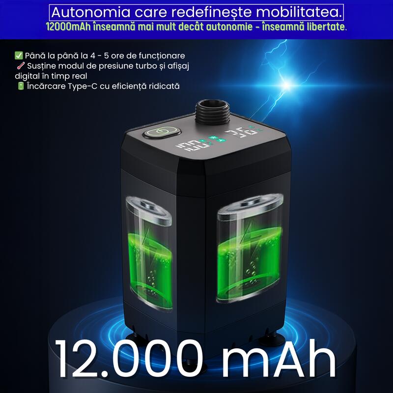 Dus Portabil – Jet puternic reglabil in 3 trepte, Display Digital, Acumulator 12