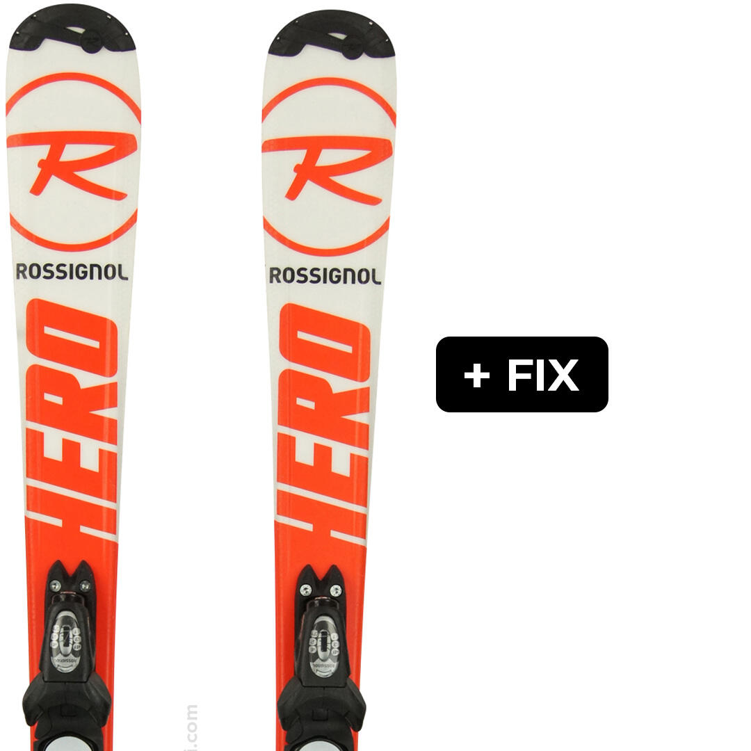 Reconditionné - ROSSIGNOL HERO JR KID + FIX - Très bon état 7/7