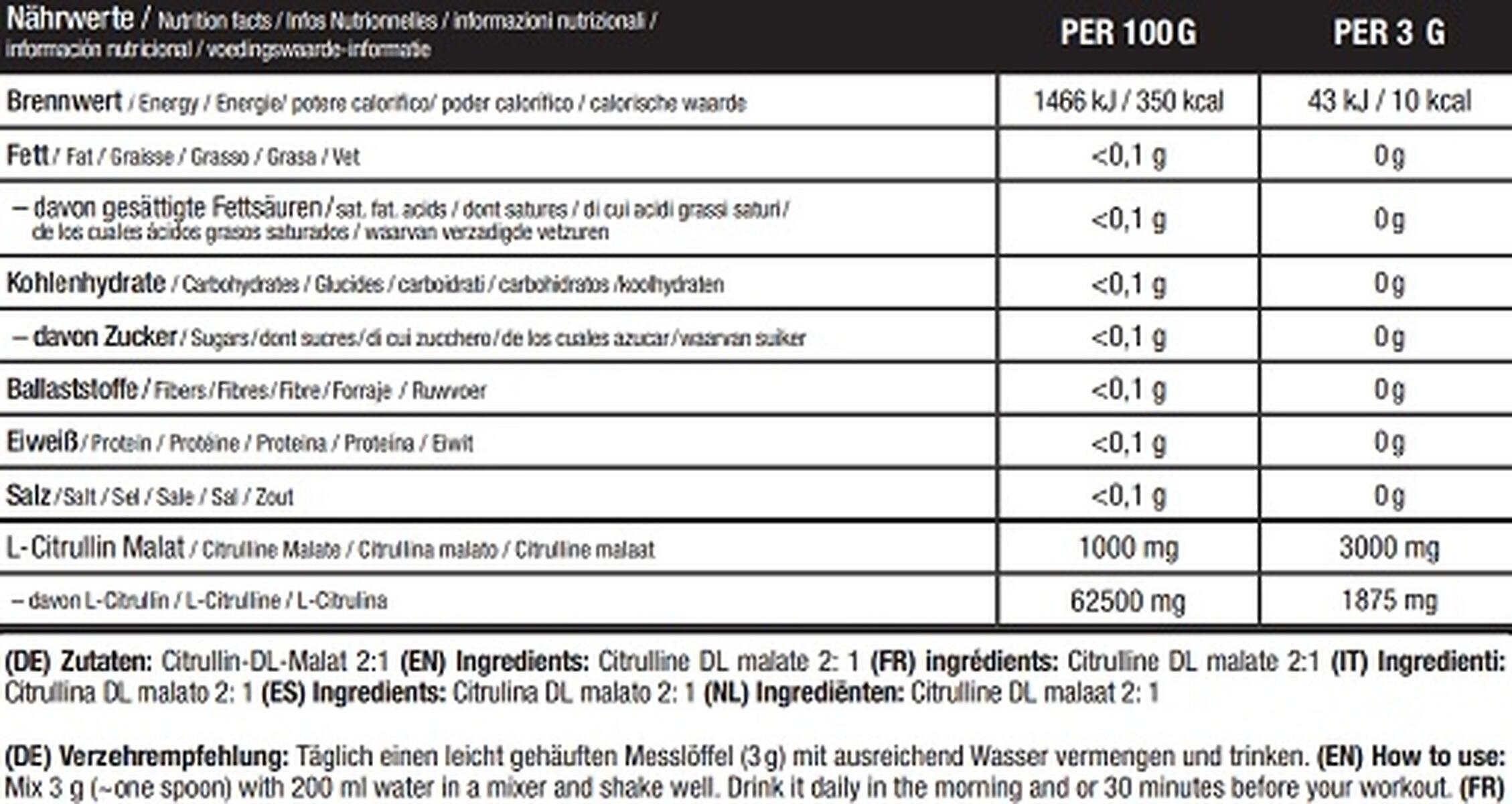 Sinob Core L-Citrullin Malat Pulver 300g Dose 2/2