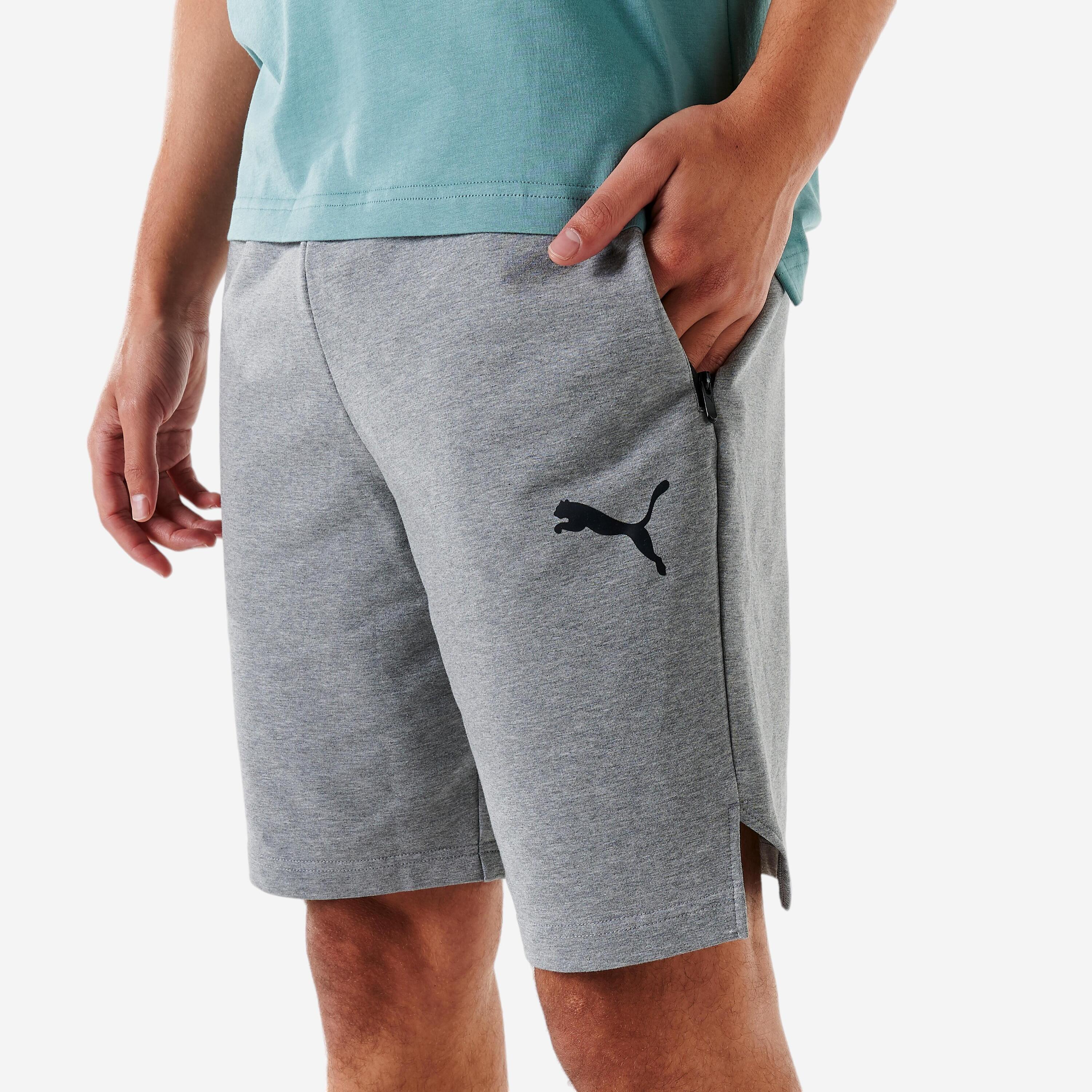 PUMA Seconde vie - Short PUMA fitness coton homme gris - TRÈS BON