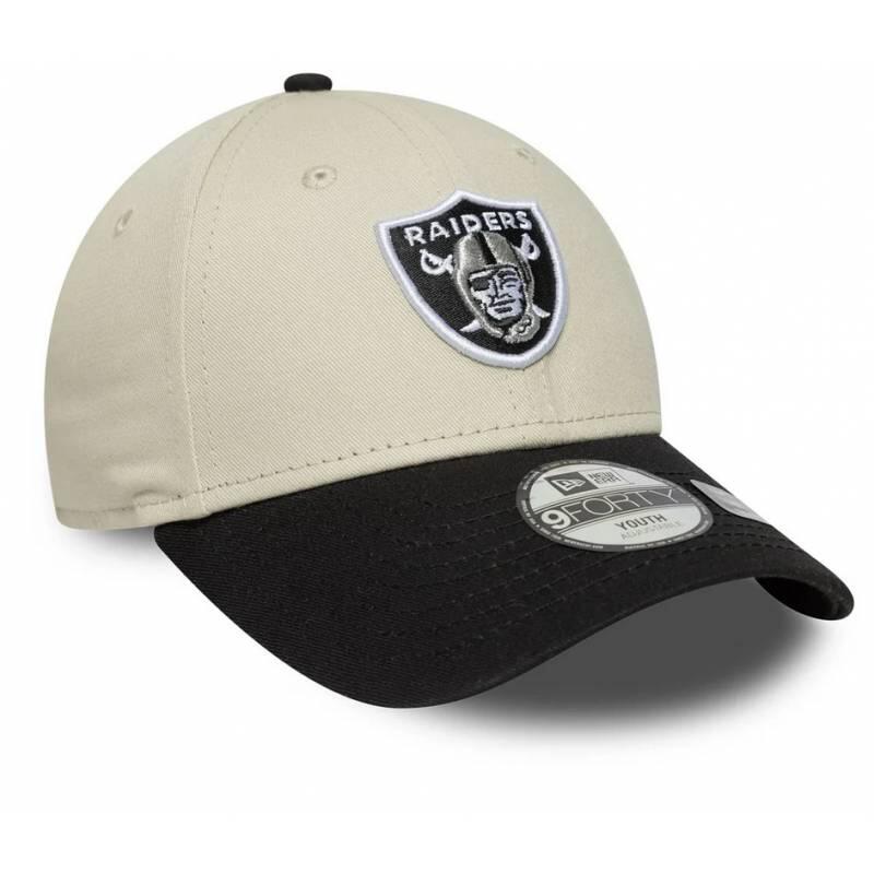 Casquette NFL Las Vegas Raiders New Era Color Block 9FORTY Crème pour enfant 2/3