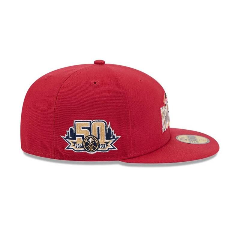 Casquette NBA Denver Nuggets New Era Hardwood Classic 59FIFTY Rouge 2/3