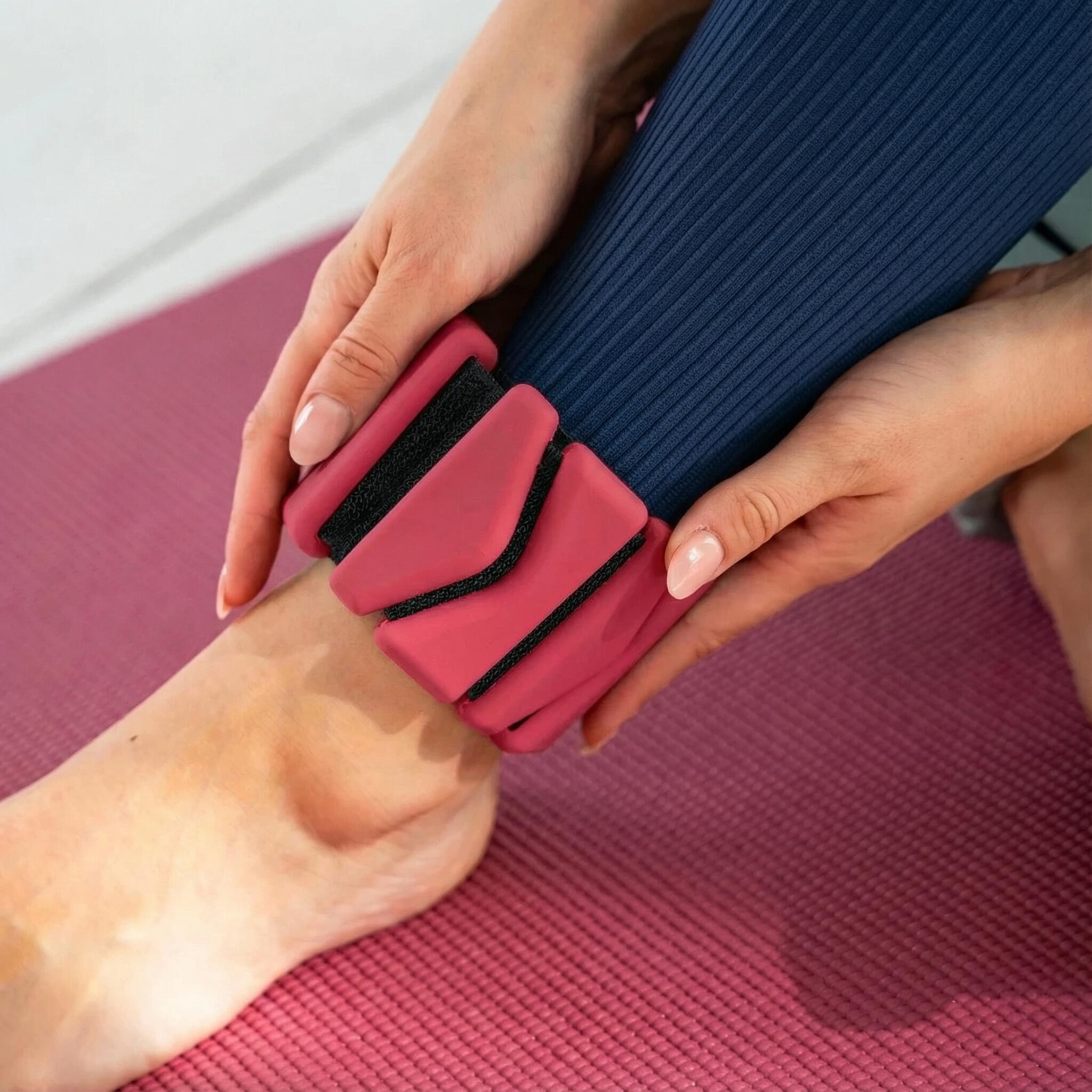 Poids de cheville Pilates lot de 2 – 1 kg bracelets en silicone 2/4