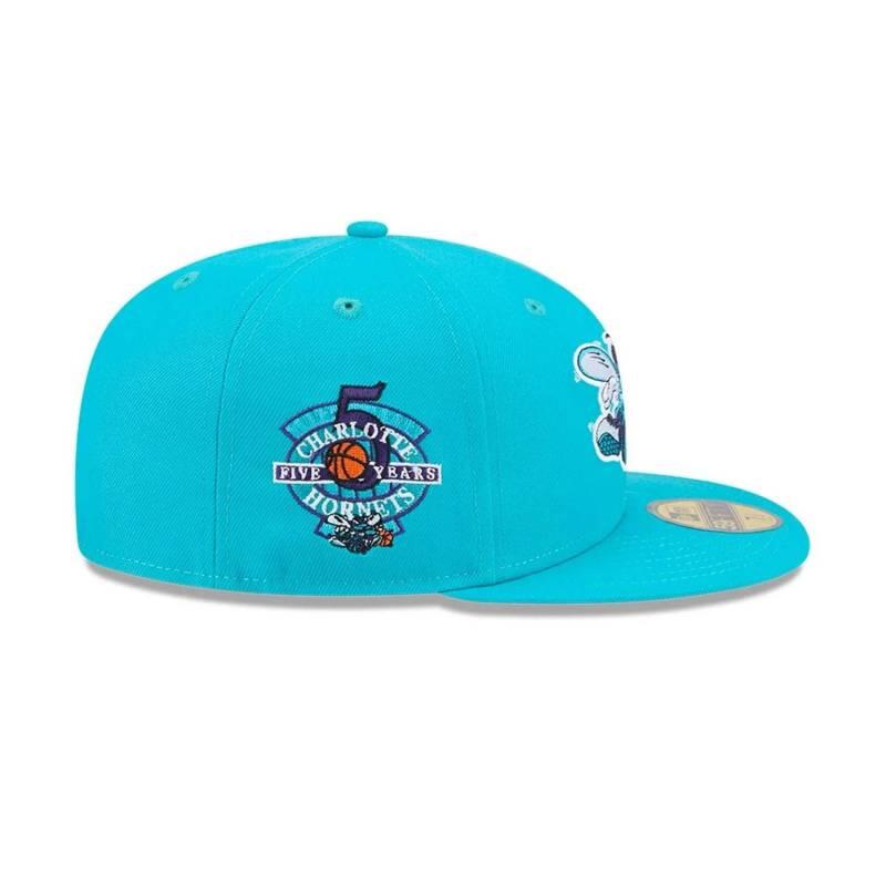 Casquette NBA Charlotte Hornets New Era Hardwood Classic 59FIFTY Bleu 2/4